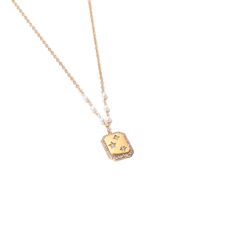 Starry Sky Gold Pendant Necklace