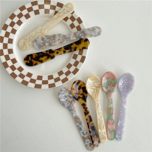 Retro French Styled Dessert Spoon & Butter Knife