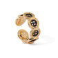 Black & Gold Button Ring