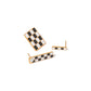 Checkered Stainless Steel Gold Plated Earrings