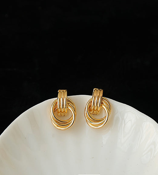 Layered Hoops Gold Earrings