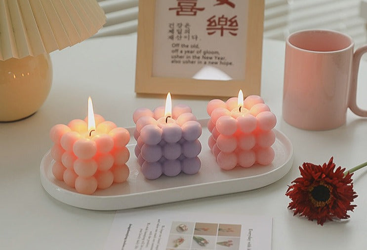 Trendy Bubble Cube Candle