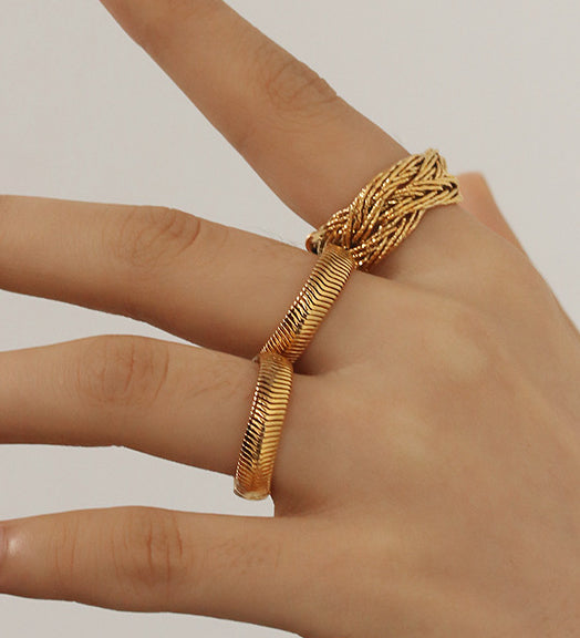 Nest & Snake Bone Gold Ring Variety