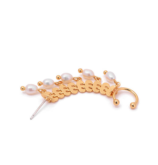 Gold Ear Crawler with Pearl Drops