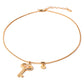 Key Charm with Crystal 18K Gold Plated Necklace