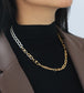 Asymmetrical Gold Chain Pearl Bead Necklace