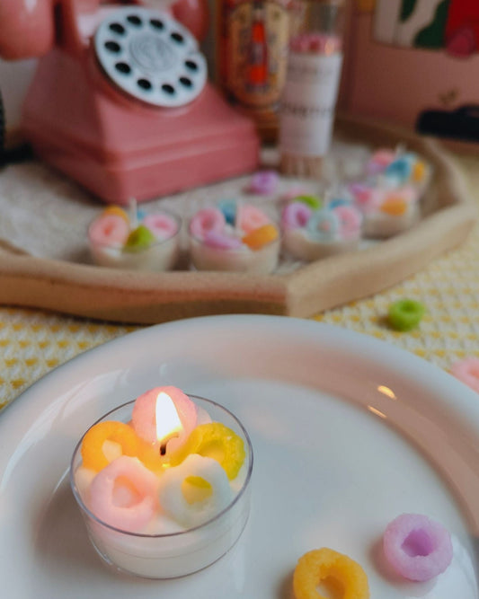 Mini Fruit Loops Cereal Decorative Candle