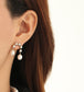 U-Shaped Beaded Earring with Natural Pearl