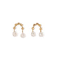 U-Shaped Beaded Earring with Natural Pearl