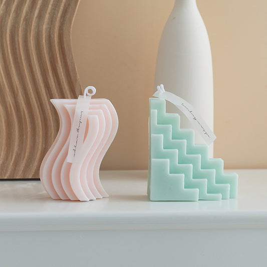 Geometric Stairs Decorative Candle