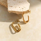 Double Layered Oval Hoops 18K Gold-Plated Earrings