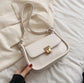 Simplistic Mono Color Shoulder Bag with Gold Clasp