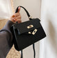 Mini Faux Leather Small Handle Bag with Gold Clasp