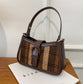Small Plaid & Tweed Shoulder Bag with Belt Clasp
