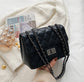 Classic Quilted Crossbody Bag with Clasp & Chain Strap