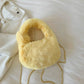 Fluffy Fur Round Basket Bag with Chain Strap