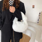 Fluffy Fur Round Basket Bag with Chain Strap