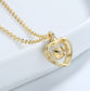 Heart Pendant Spinning Crystal 925 Sterling Silver Necklace