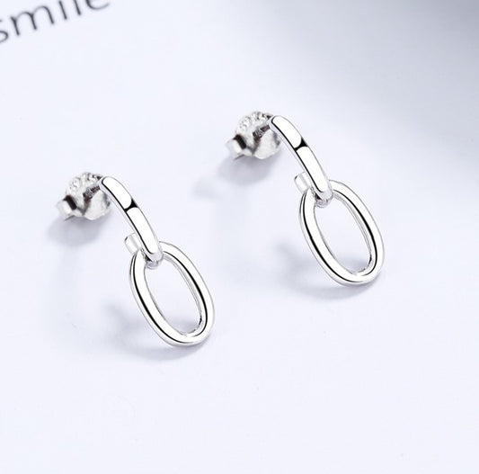 Single Chain 925 Sterling Silver Earrings