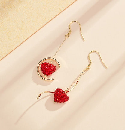 Asymmetrical Romantic Heart Earrings