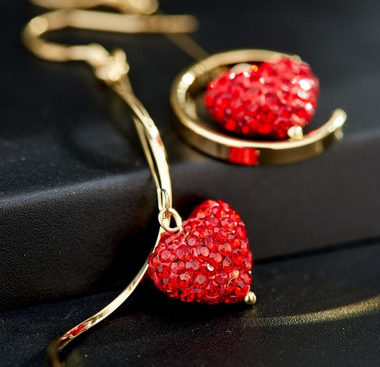 Asymmetrical Romantic Heart Earrings