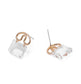 Clear Glass 18K Gold Plated Brass Ear Studs