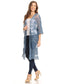 Embroidered Floral Butterfly Kimono Cover Up Cardigan