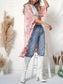 Embroidered Floral Butterfly Kimono Cover Up Cardigan