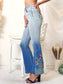 Classic Retro High Waist Long Denim Bell Bottom Jeans