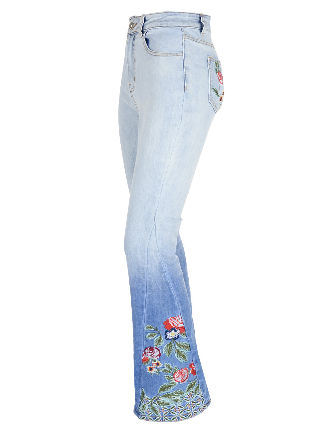 Classic Retro High Waist Long Denim Bell Bottom Jeans