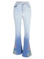 Classic Retro High Waist Long Denim Bell Bottom Jeans