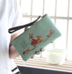 Painted PVC Zip Pouch Coin and Key Pouch with Strap Cash Bag Small Purse Wallets
