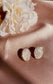 Angel White Iridescent Oval Earrings
